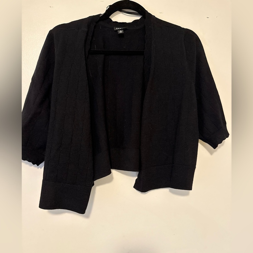 Torrid Black Open-Front Cropped Cardigan